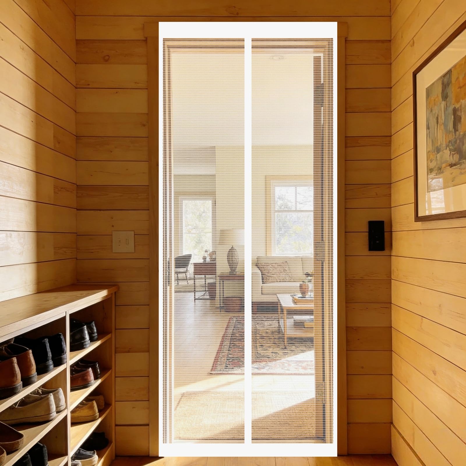 Moustiquaire porte aimantée 130x215 fermeture automatique