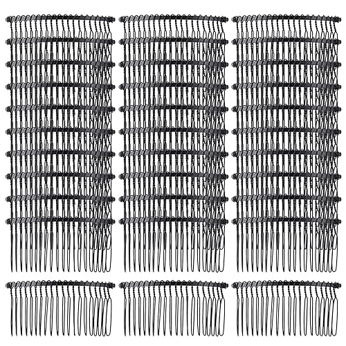 Cinaci Paquete de 30 peines laterales de metal negro con 20 dientes para tocados, clips, pasadores, accesorios para mujeres y niñas, velo de novia