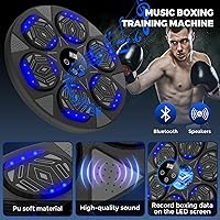 Vista 4 de 2026 Music Boxing Machine for Adults and Kids, Smart Bluetooth Boxing Training Equipment with Gloves Wall Mounted, Workout Punching Machine for