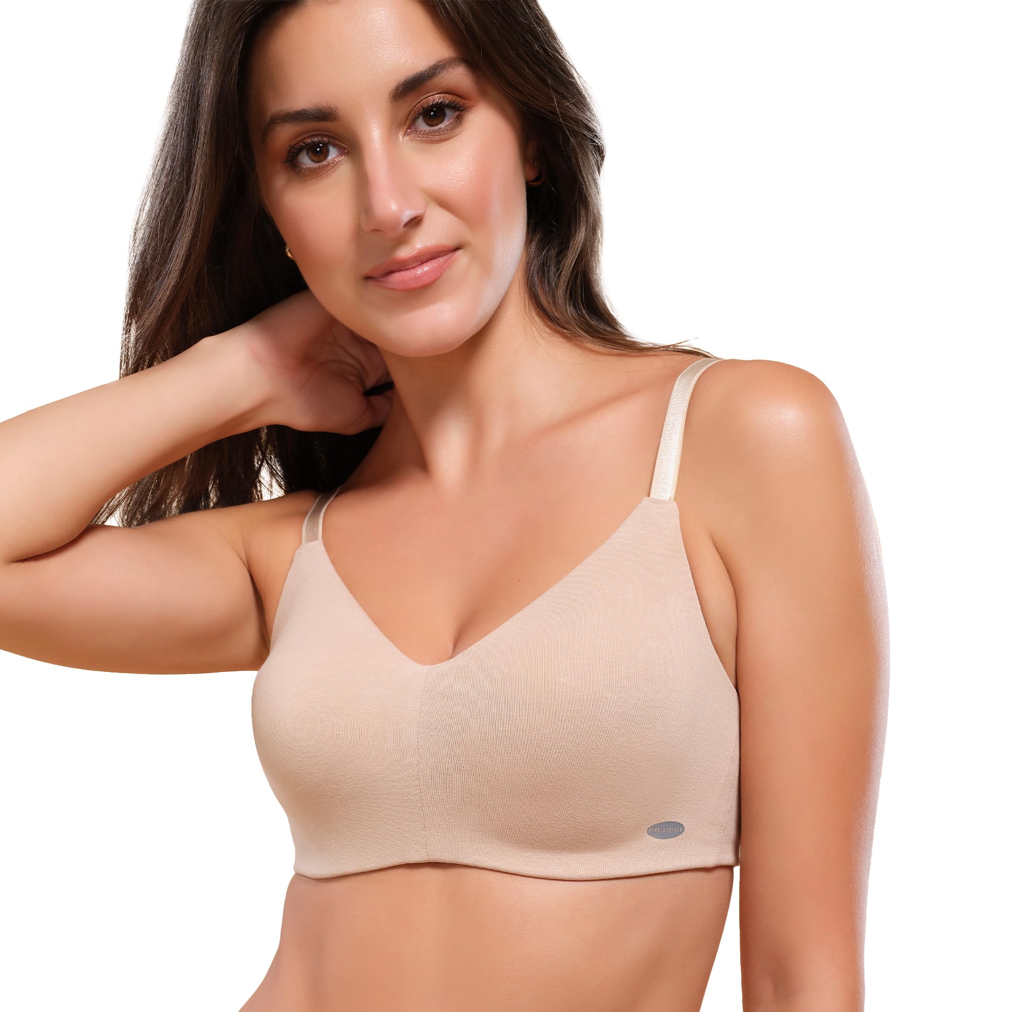 Women's Everyday Cotton T-Shirt Bra - Non-Padded, Non-Wired, Full-Coverage, Pinch-Free, Ultra-Smoothing Design