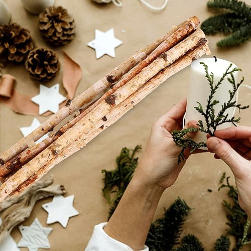 Miniatura 7 de Palitos de madera de abedul natural de 15.75 pulgadas para proyectos de bricolaje, decoración del hogar, arreglos florales y manualidades navideñas,