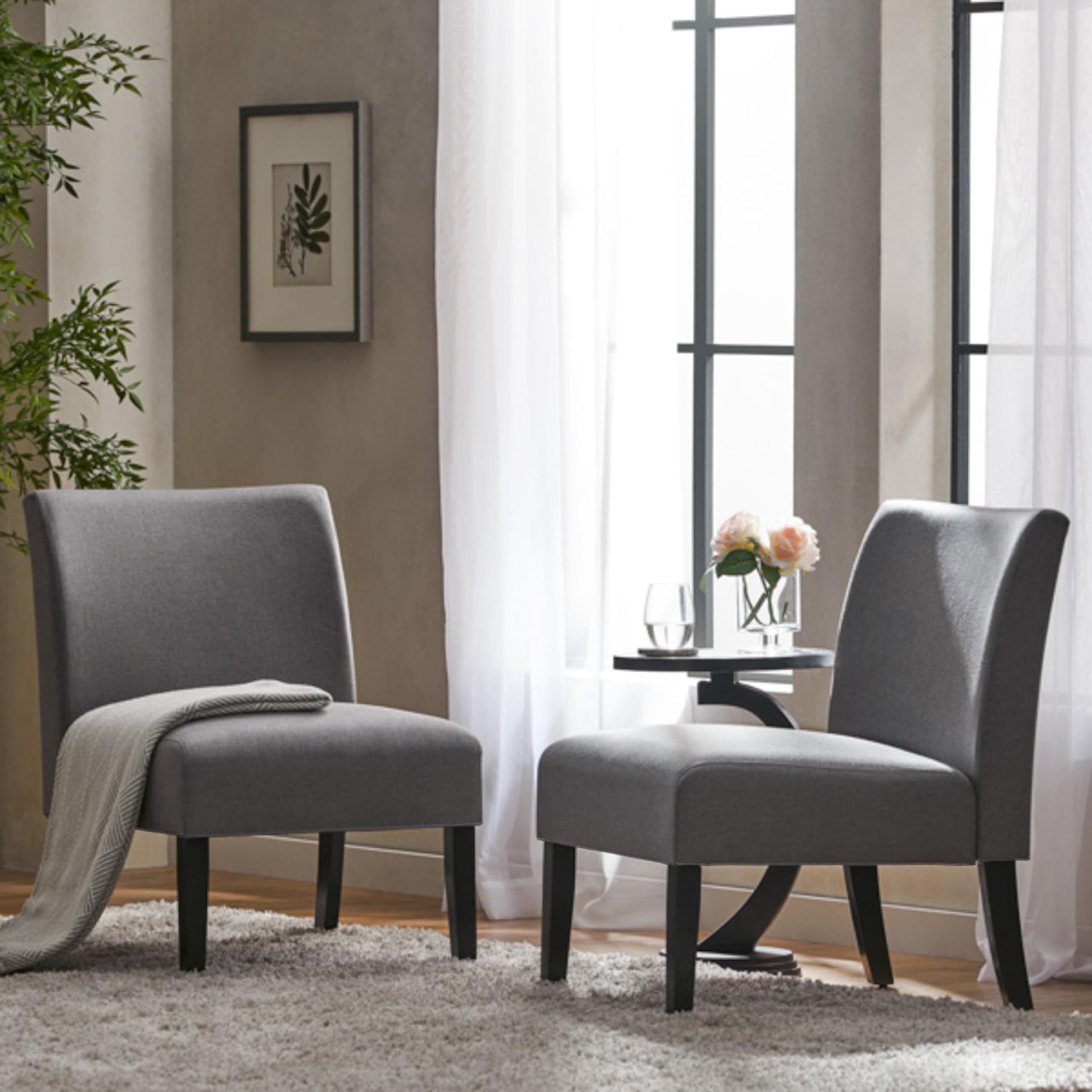 Kendal - Silla decorativa de tela gris (juego de 2) 2