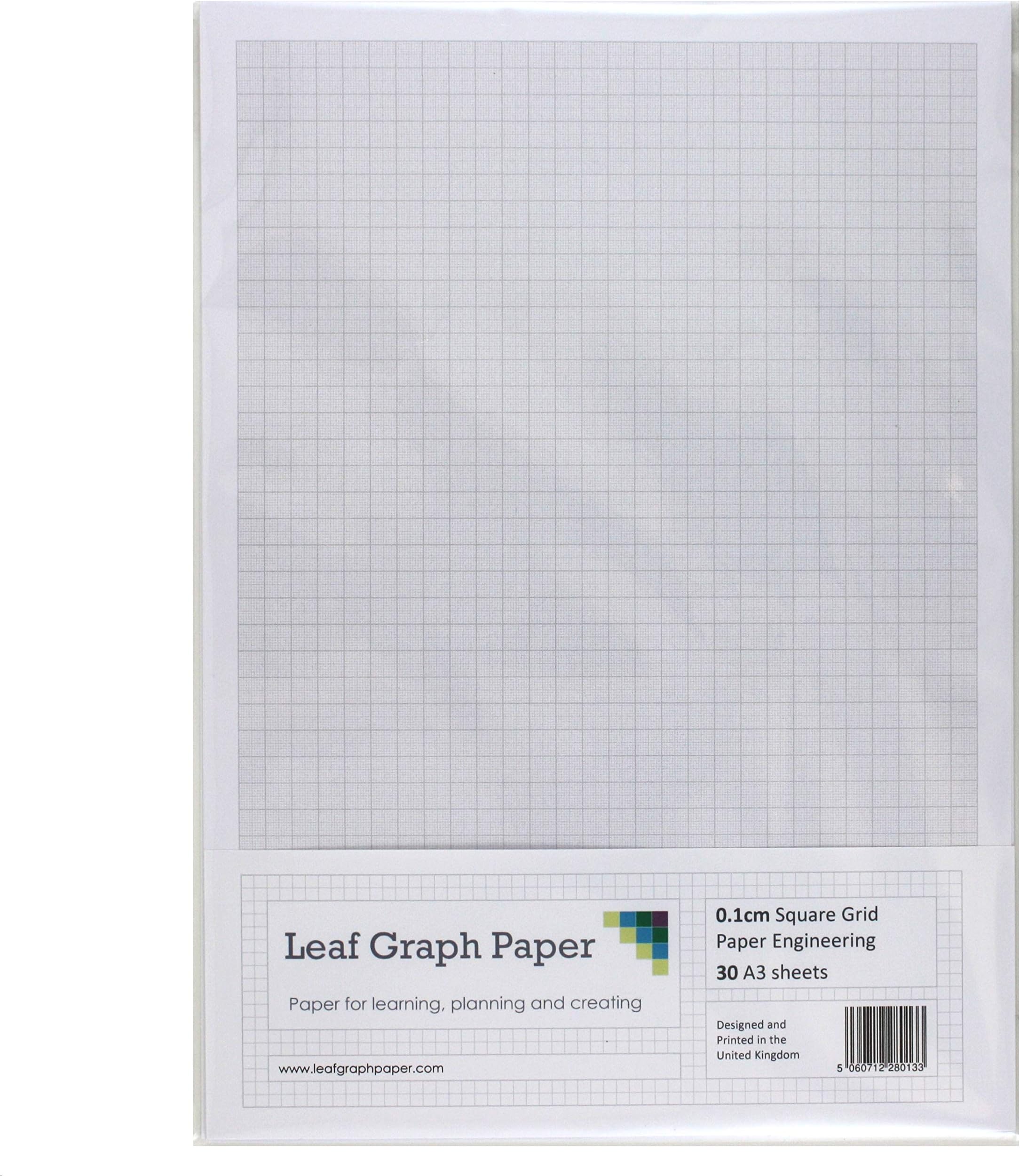 A5 Graph Paper 1mm 0.1cm Squared Engineering - 30 Loose-Leaf Sheets ...