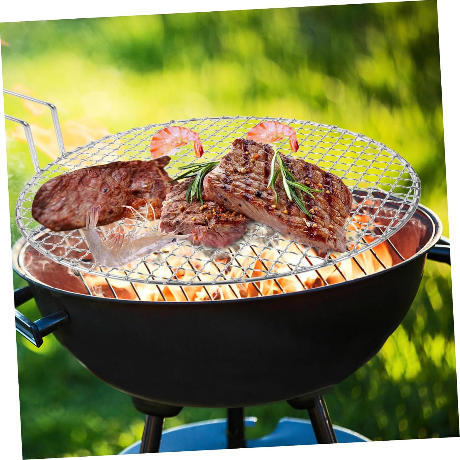 Stainless Steel BBQ Grill Mesh Rack for Outdoor Barbecue Sturdy Barbecue Wire Mesh Mat 12 x 12 Non-Stick Grilling Accessory High Temperature Resistance