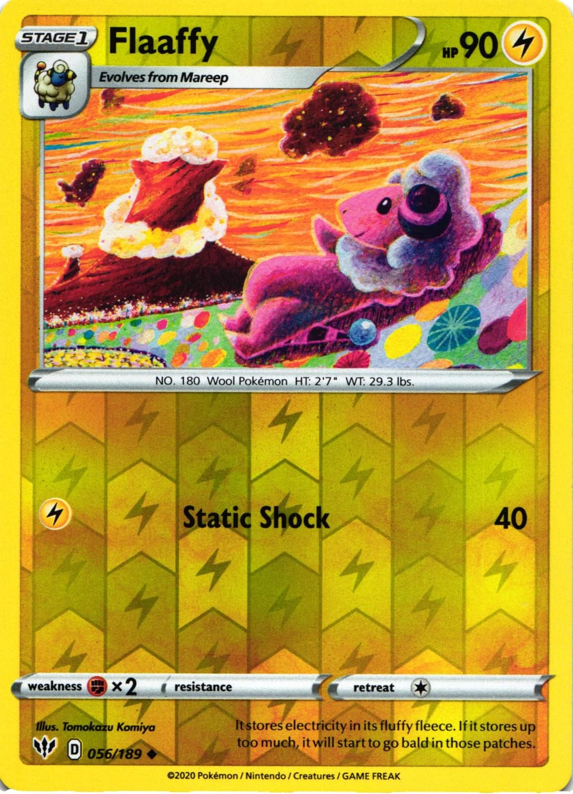 Flaaffy - 056/189 - Reverse Holo - Darkness Ablaze - NM/M