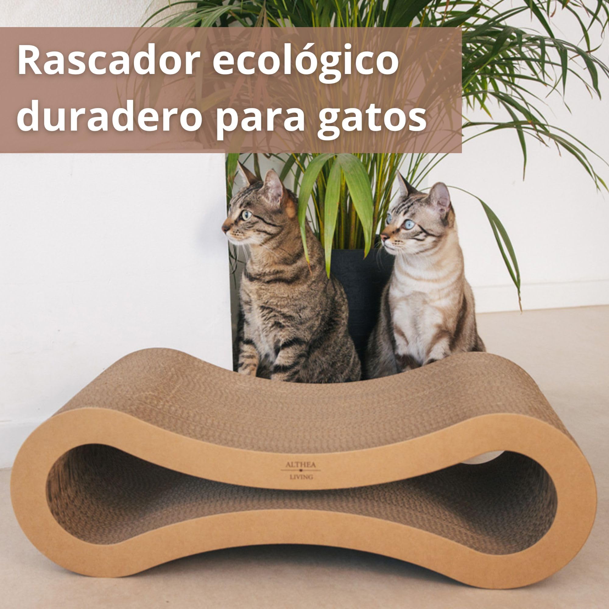 Rascador para Gatos con Forma de Infinito Reversible de Cartón Reciclado | Diseño Ergonómico para Rascado y Descanso | Doble Cara Duradero | ALTHEA LIVING