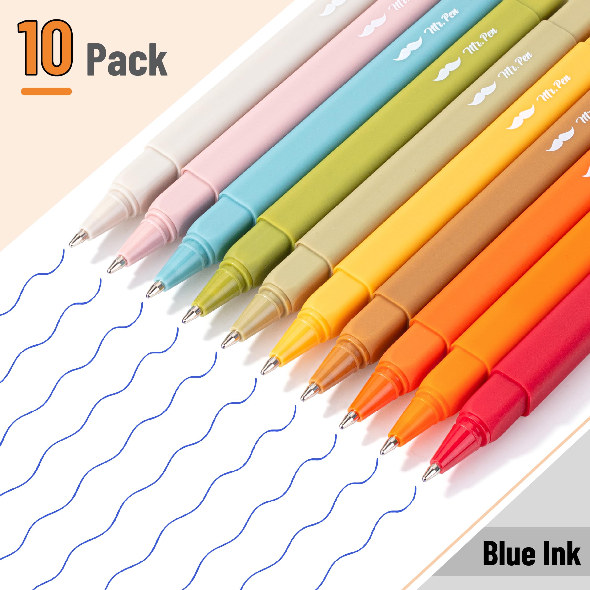 Mr Pen- Aesthetic Pens 10 Pack Blue Ink Fast Dry No Smear Bible Pens No Bleed Through 0 — view 2