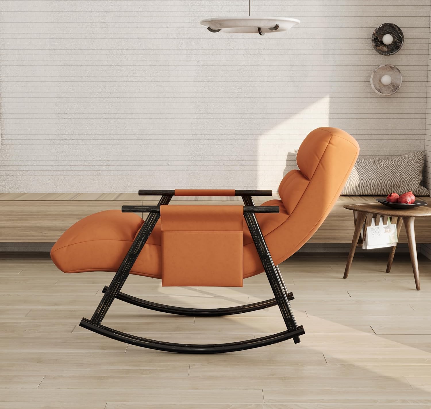 Side view of the assembled FAVSH Casual Folding Rocking Chair