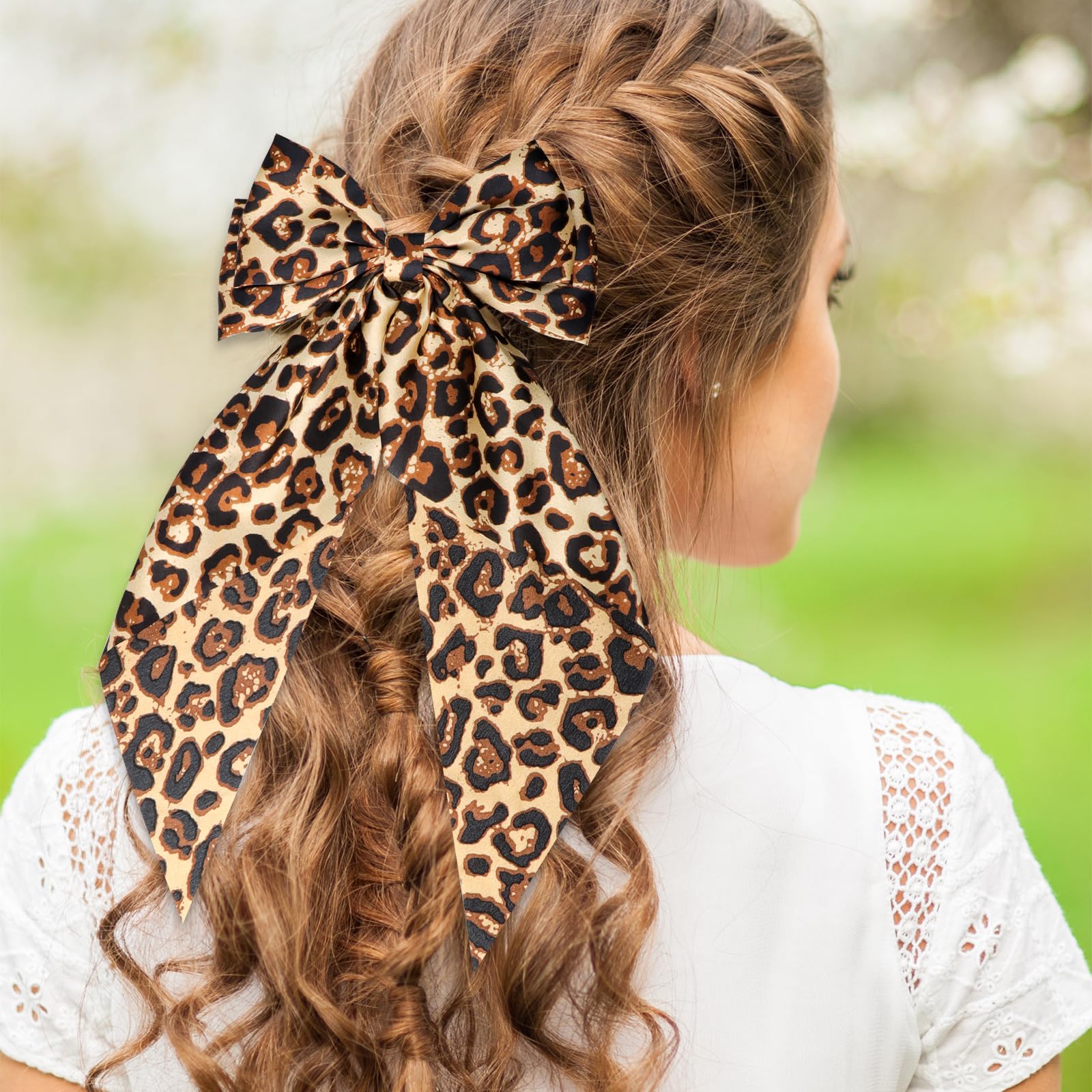 LELE SADOUGHI Paloma sequin Leopard Hair Bow Barrette Amazon.com : LLMSIX Leopard Satin Hair Bows, Big Leopard Bow  main image 2