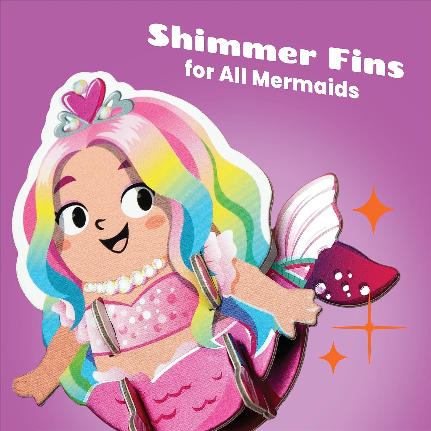Buildable Mermaid Castle Playset for Girls, Shimmering Fins, Transforming Dance Floor, FSC Certified, Pretend Play Mermaid Toys for Kids Ages 3+ Majestic Mermaids