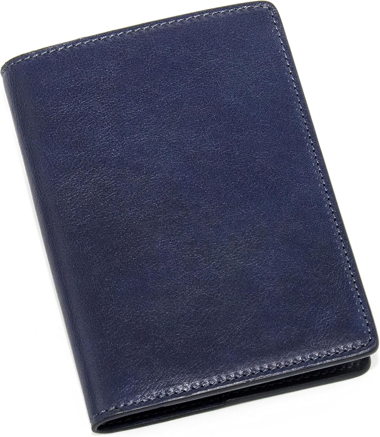 Maruse Italian Leather Passport Cover for Men and Women, Handmade in Italy, Navy Blue