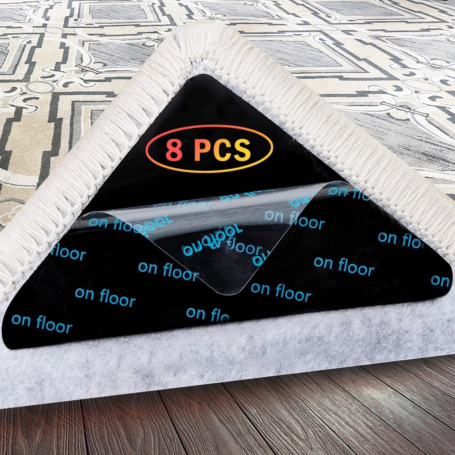 LANERCO 8 Pcs Grippers for Rugs, Non Slip Rug Pads for