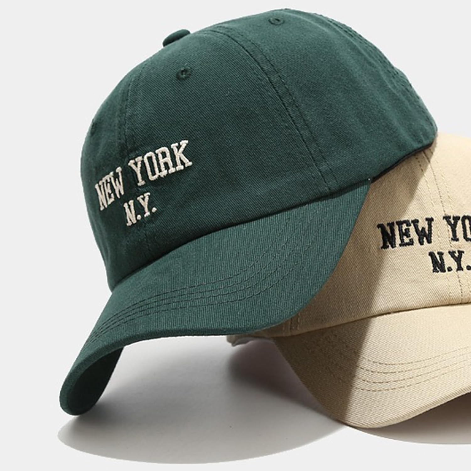 Woman Man Washed Cotton Baseball Cap - New York Breathable Outdoor Golf Sun Hat