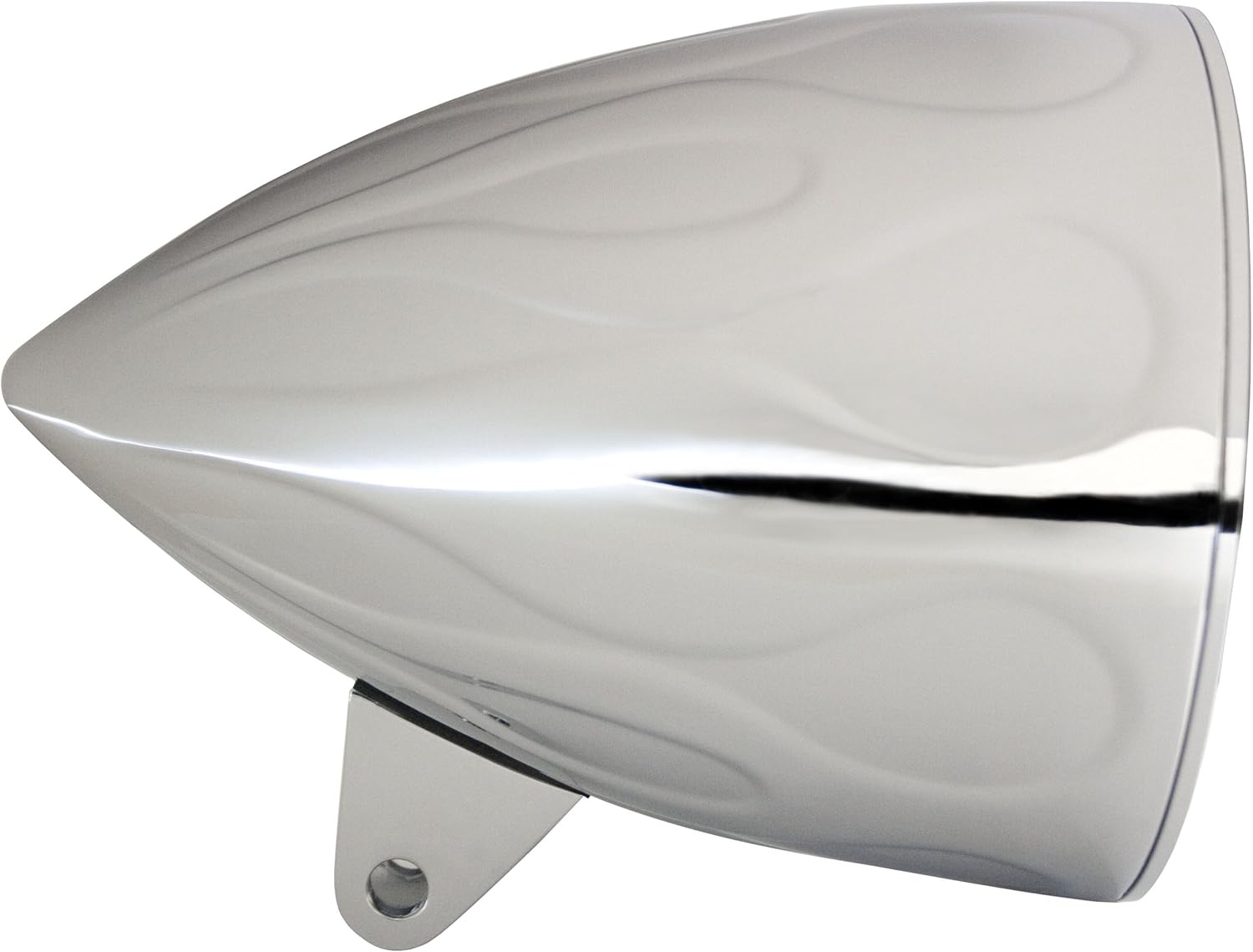 HB54210 5-3/4″ Flamed Chrome Sunset Boulevard Style Sleek Motorcycle Headlight Bucket