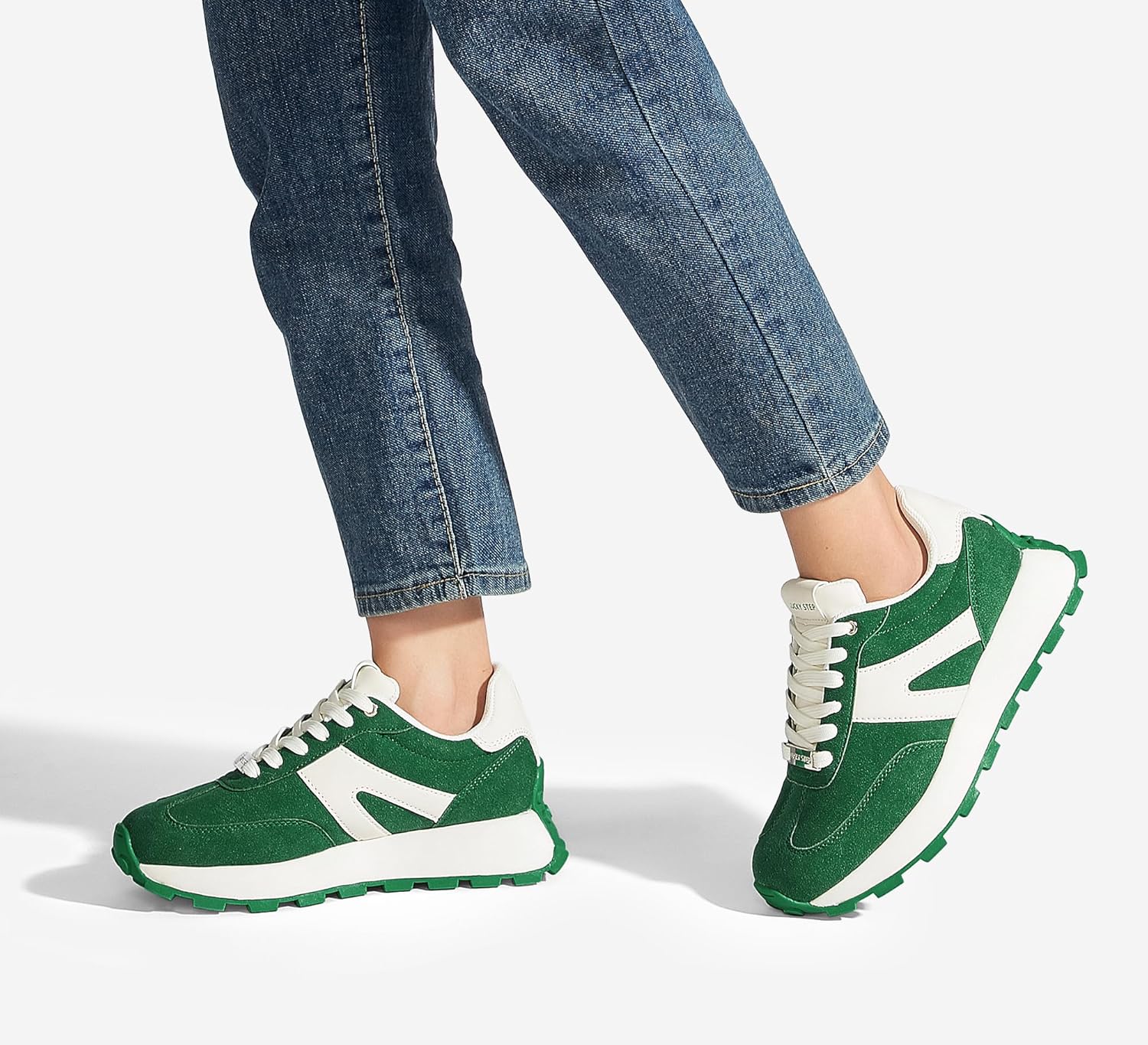 LUCKY STEP Women's Platform Fashion Sneakers Retro Classic Trainers Casual Lace-up Stylish Tennis Running Walking Shoes - Image 5