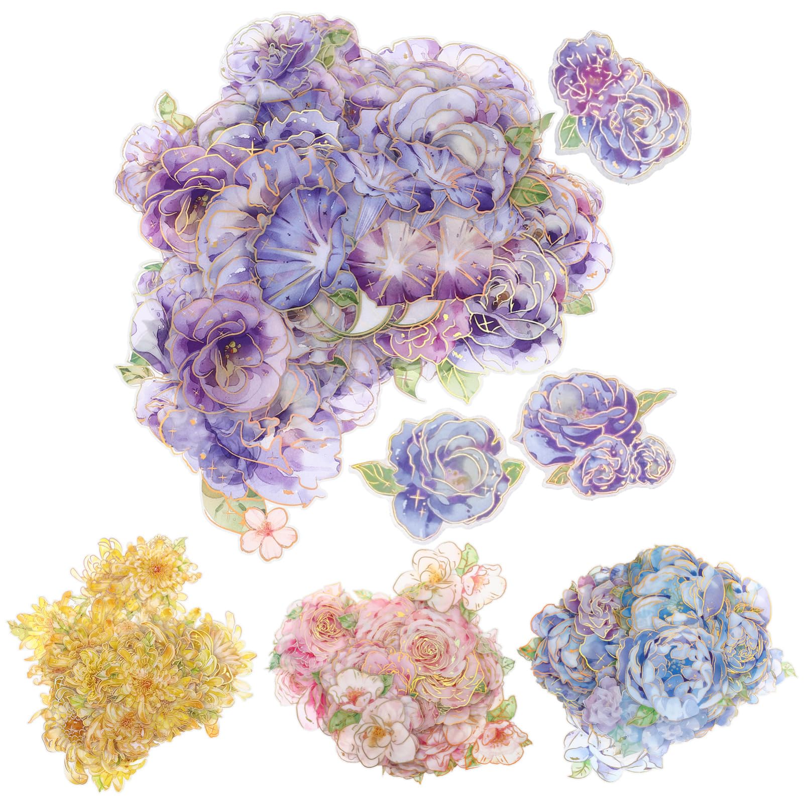 TEHAUX 5 Pièces 4 Autocollants Floraux Vintage Journalisation Floral Autocollants Roses Esthétique Mignon Scrapbooking Botanique Esthétique Stickers L'animal De Compagnie