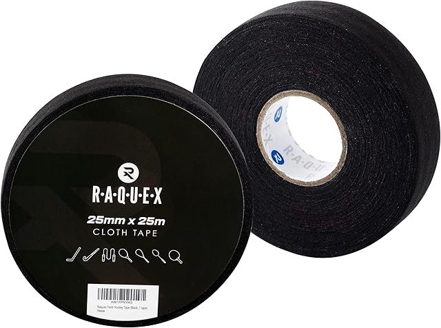 Raquex Self-Adhesive Cloth Protection Tape For Sports - Non-Slip Grip Tape - Hockey Sticks, Tennis, Squash, Badminton Rackets, Skipping Ropes