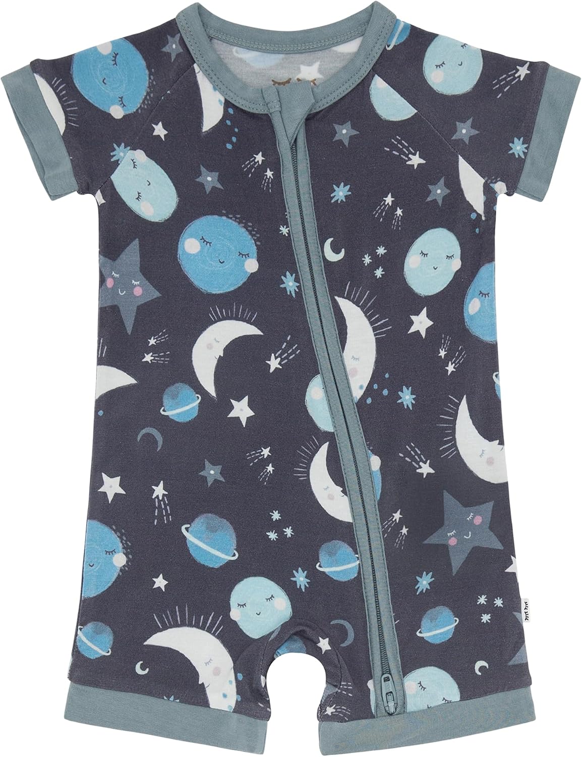 Little Sleepies Shorty Pajamas for Baby Boys & Girls, Viscose from Bamboo Sleepers, Short Sleeve Romper PJs, 2-Way Zipper