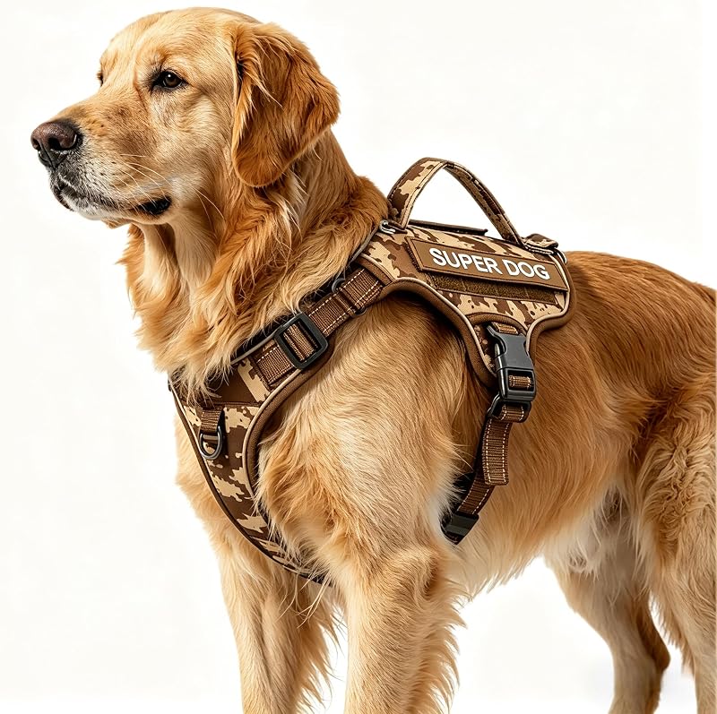 Peitoral Tático para Cães com Alça, Engate MOLLE e Faixas Refletivas LULUPET