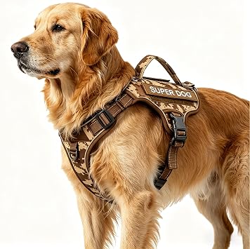 Tactical Dog Harness for Small Dogs, No Pull Military Service Dog Vest with Handle&Molle, Heavy Duty Reflective Adjustable Harnesses for Training Walking Hiking German Shepherd Golden Retriever