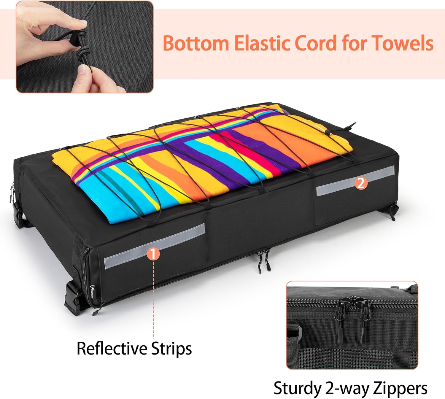 Fasrom T-top Storage Bag for Boat Life Jackets, Holds up to 4/6 Type II Life Jackets, Black (NOT INCLUDES LIFE JACKETS)