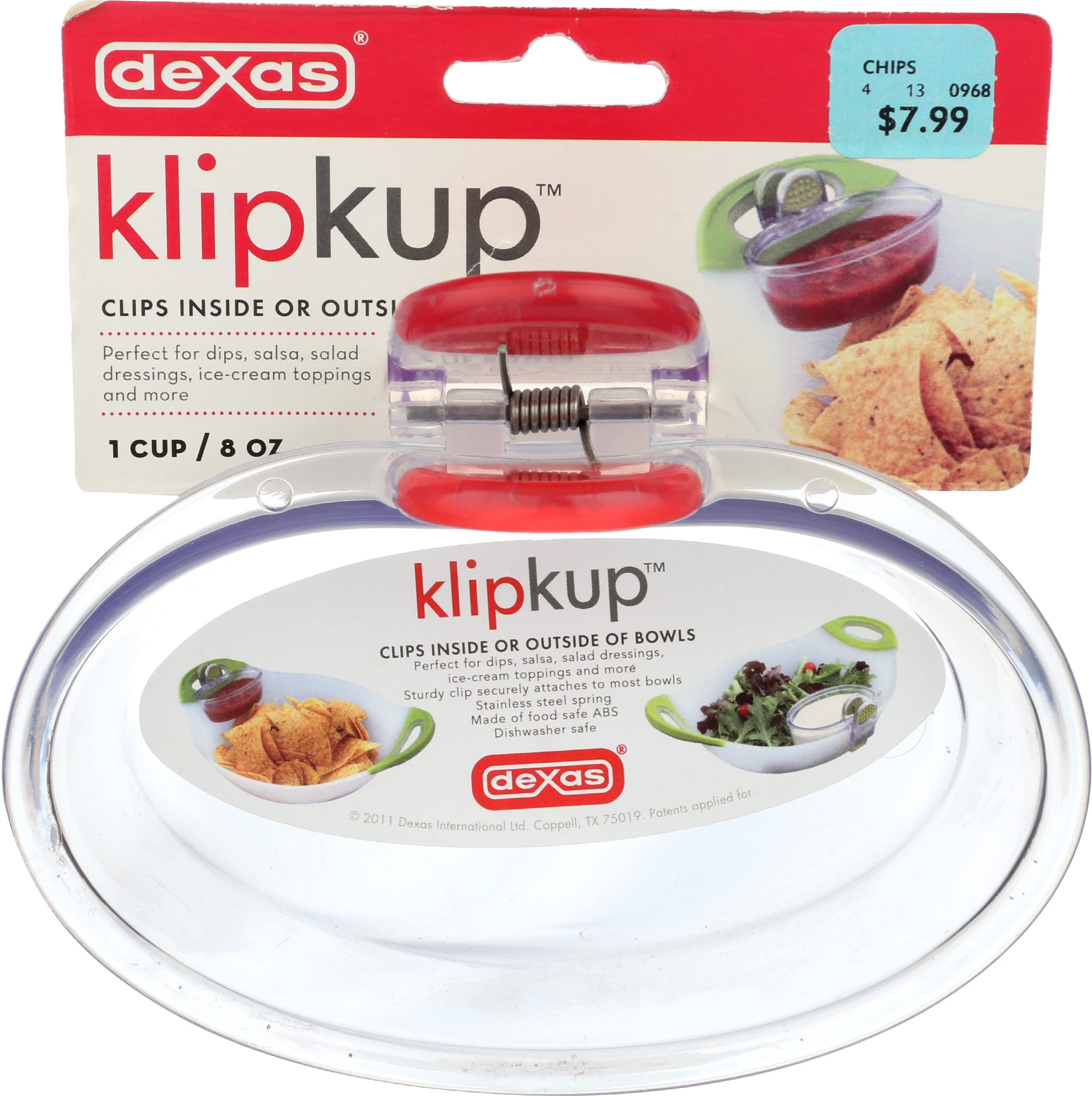 Dexas Klipkup Clip- On Condiment Cup, 1 Cup Capacity, Red by Dexas