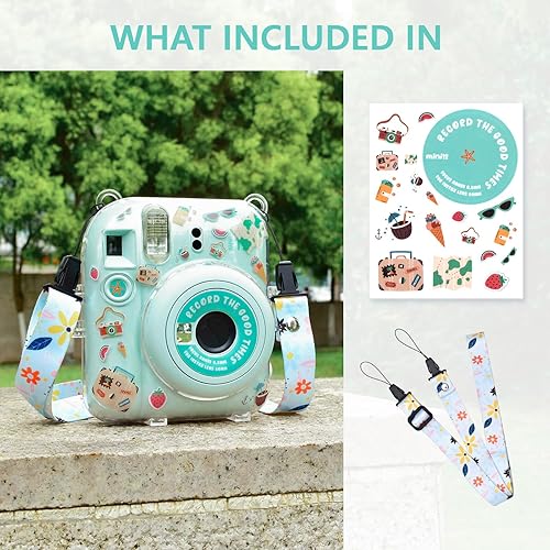 Miniatura 7 de Funda rígida transparente mejorada con adhesivo de bricolaje para cámara instantánea Fujifilm Instax Mini 12, funda transparente Instax Mini 12 con