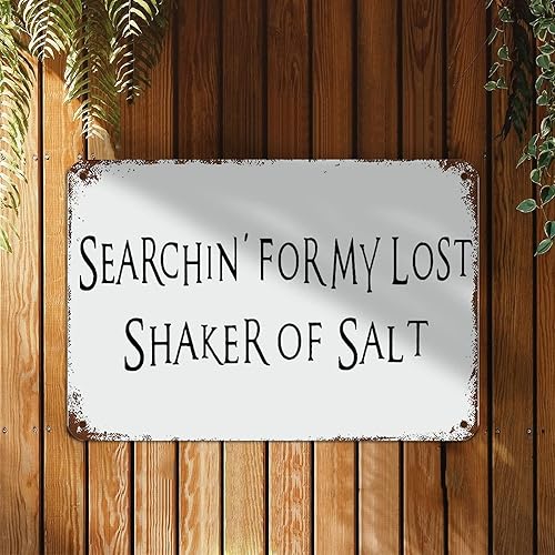 Miniatura 3 de Searchin for My Lost Shaker of Salt Margarita - Letrero de metal con citas, arte de pared motivacional, decoración de pared rústica para sala de