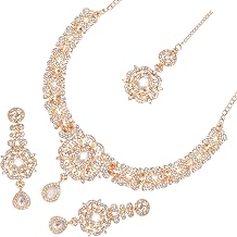 Touchstone Indian jewelry sets for women gold wedding tikka necklace set guest costume fancy bridal jewellery rhinestone crystal elegant formal prom evening wear dainty accessories