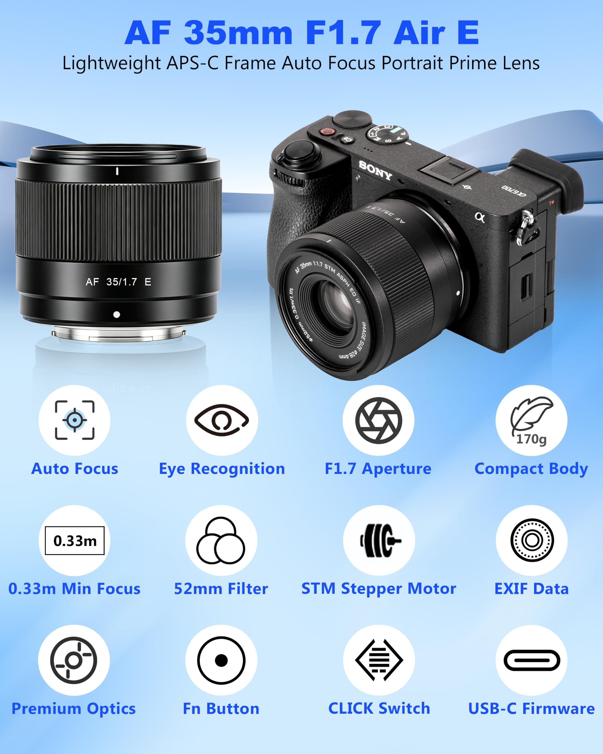 Amazon.co.jp: VILTROX AF 35mm F1.7 Air STM オートフォーカス 大口径