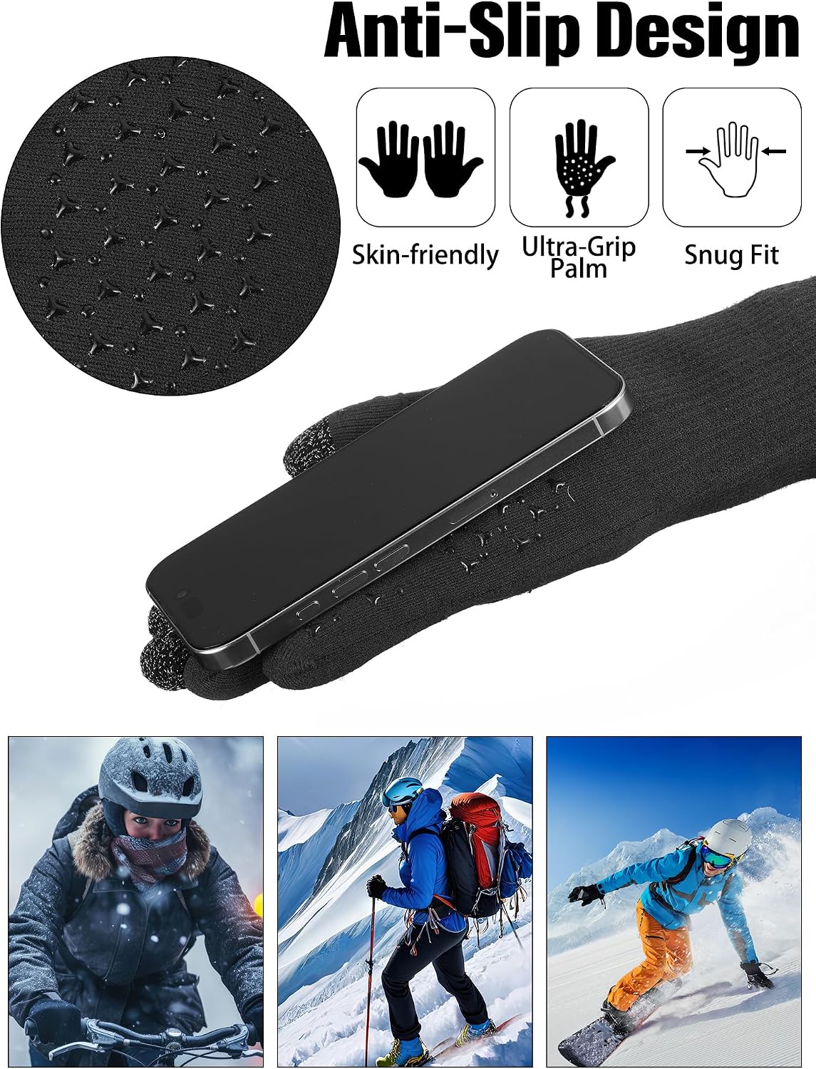 Eurzom Winter Waterproof Touchscreen Gloves Adult image 4