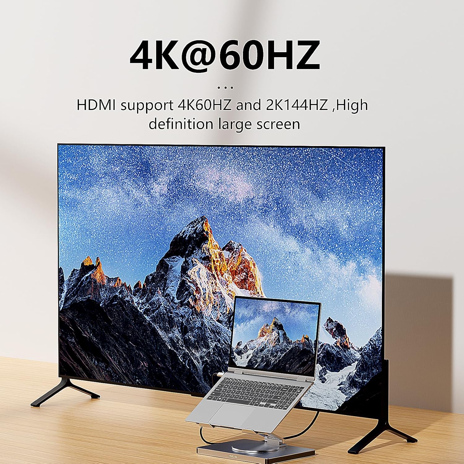 10 in 1 Laptop Docking Station Stand for MacBook Pro/Air/Surface/Dell/HP/Lenovo, Mac Type-C Hub with 4K HDMI, USB 3.0, SD/TF Card, RJ45, PD 3.0, USB C Laptop Stand Hub with 360 Rotating Base (ST109A)