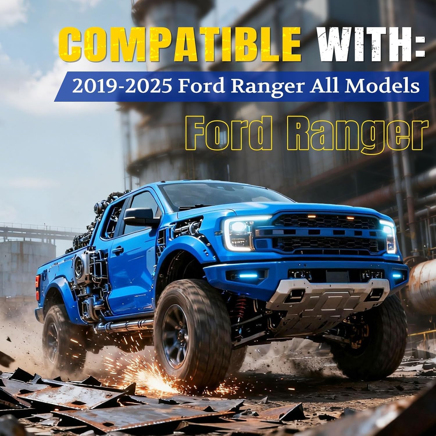 ARANA Tailgate Assist Shock for Ford Ranger, 2019-2024 Ford Ranger Tailgate Soft Open Accessories, 43206 Truck Tail gate Damper(All Tools Provided)