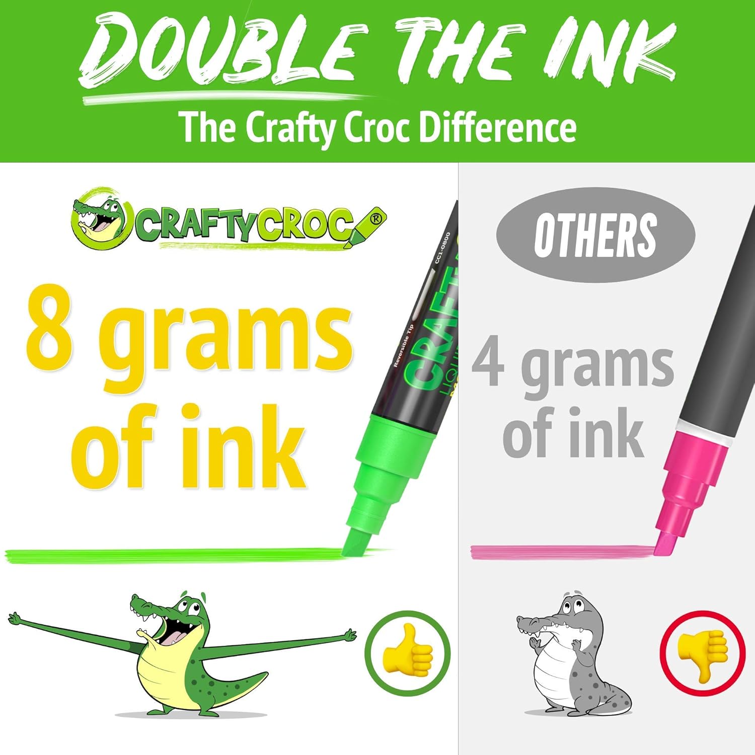 Chalk Markers Bundle, 10 Pack Double Neon and 3 Pack Accent Liquid Chalk Markers, Gold Silver and White, 8 grams Ink