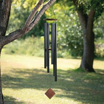 Woodstock Chimes Neptune Wind Chime for Outside 54 Large Black, Deep Tone Sound for Outdoor Garden, Patio, Porch Decor, Encore Collection DCKT54