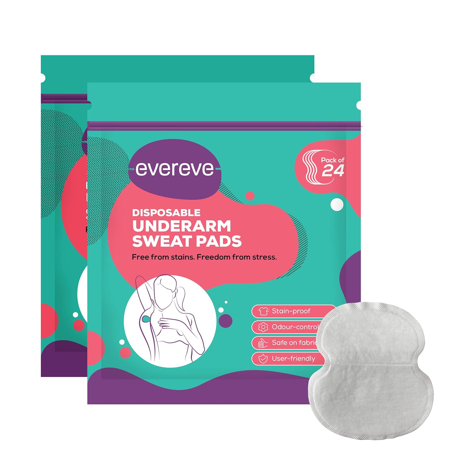 Buy Evereve Disposable Underarm Sweat Pads (24's x 2) 48 pcs for Women