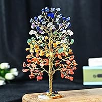 Vista 106 de Rose Quartz Gemstone Tree of LifeNatural Reiki Crystals Gemstone Chakra Tree for Positive Energy, Geode Agate Slice Base, Feng Shui Decor, Good