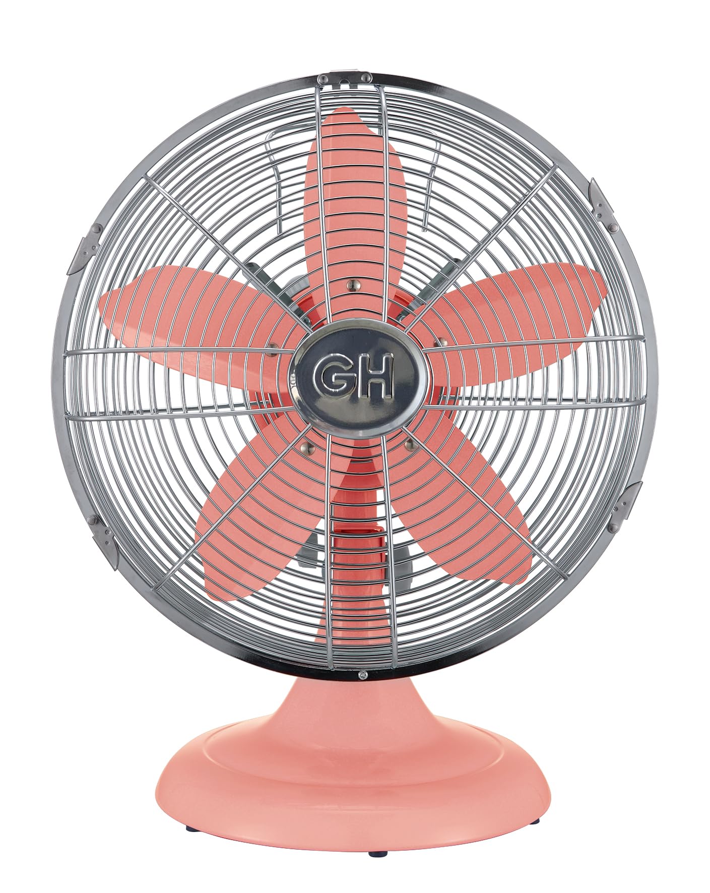 Good HousekeepingAll-Metal 12" Retro Table Fan, Salmon