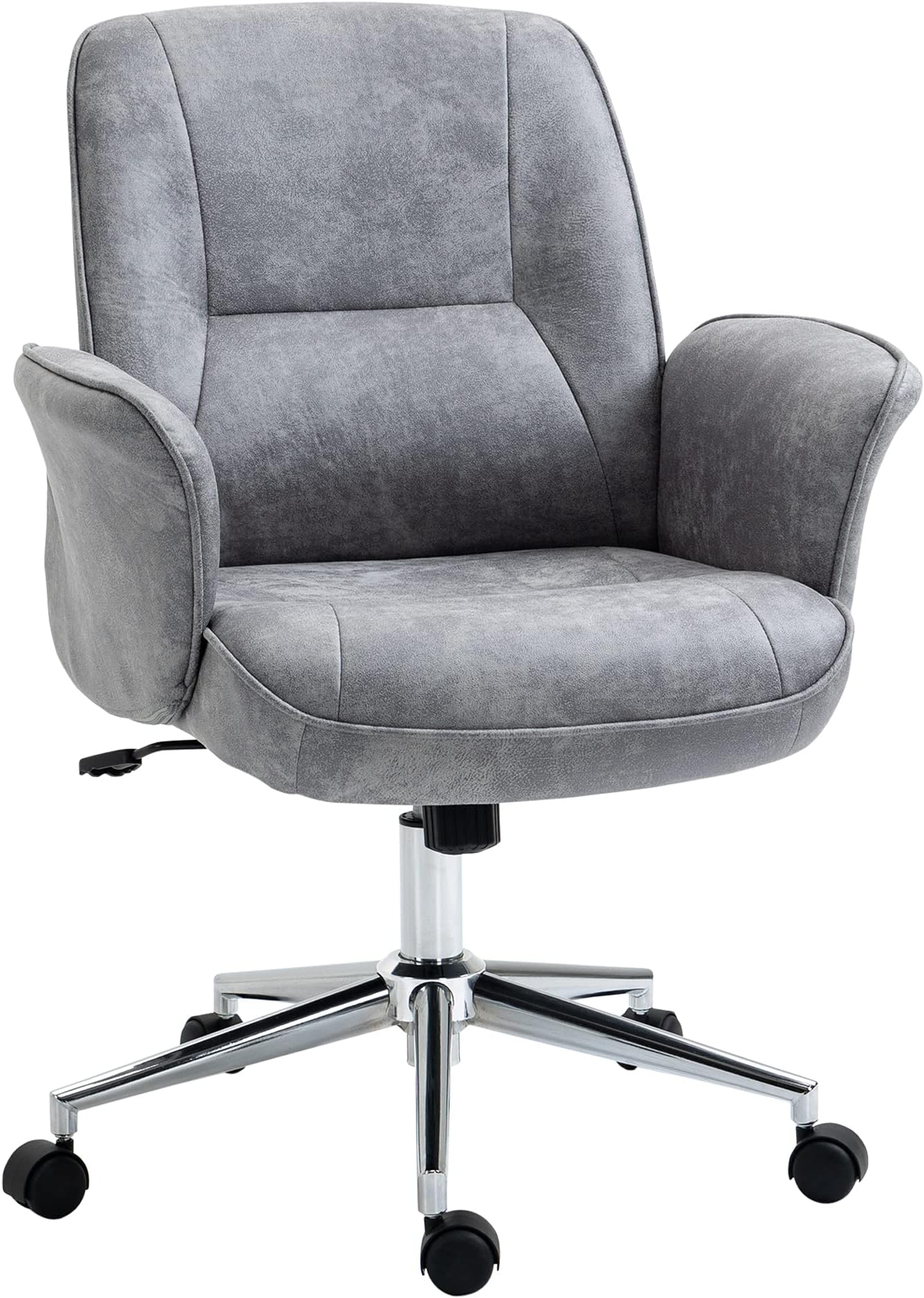 Vinsetto Sedia Da Ufficio Ergonomica In Tessuto A Rete Grigio – Basculante, Girevole, Altezza Regolabile, Supporto Lombare, Carico 120kg