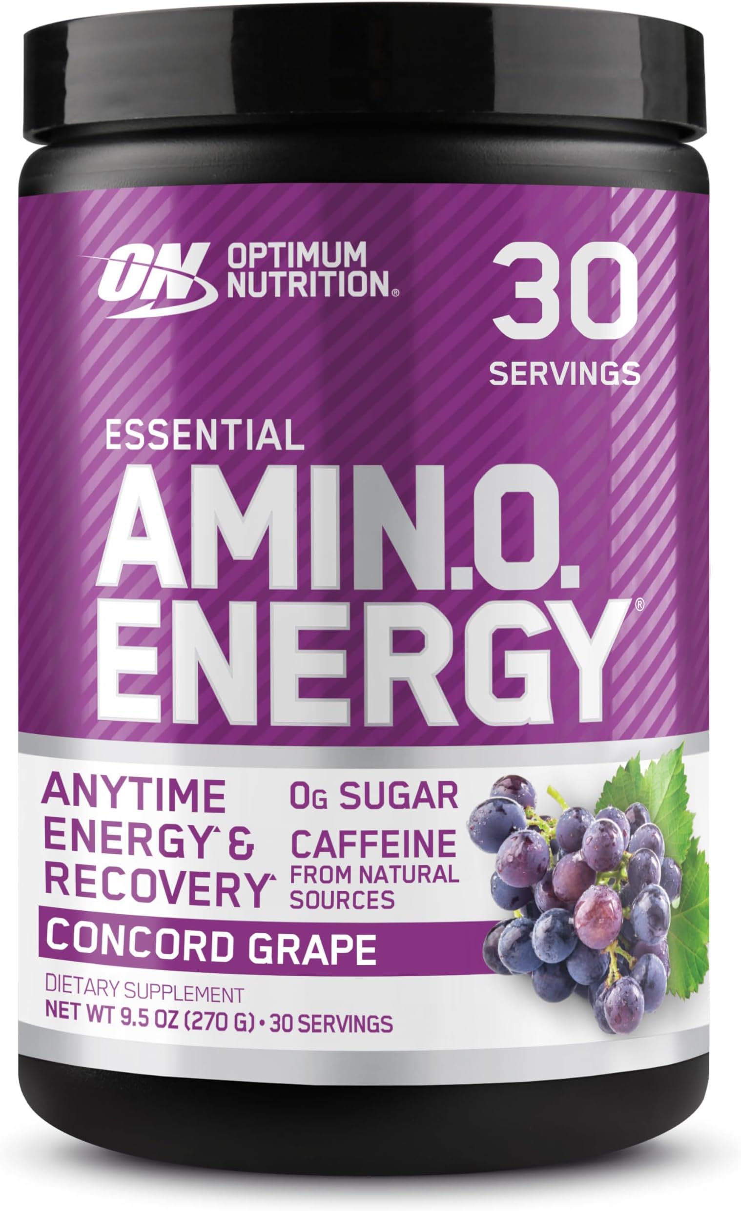 (ON) Amino Energy - Pre Workout With Green Tea, BCAA, Amino Acids, Keto Friendly, Green Coffee Extract, 0 Grams of Sugar, Anytime Energy Powder - Concord Grape, 270 G , 30 Servings