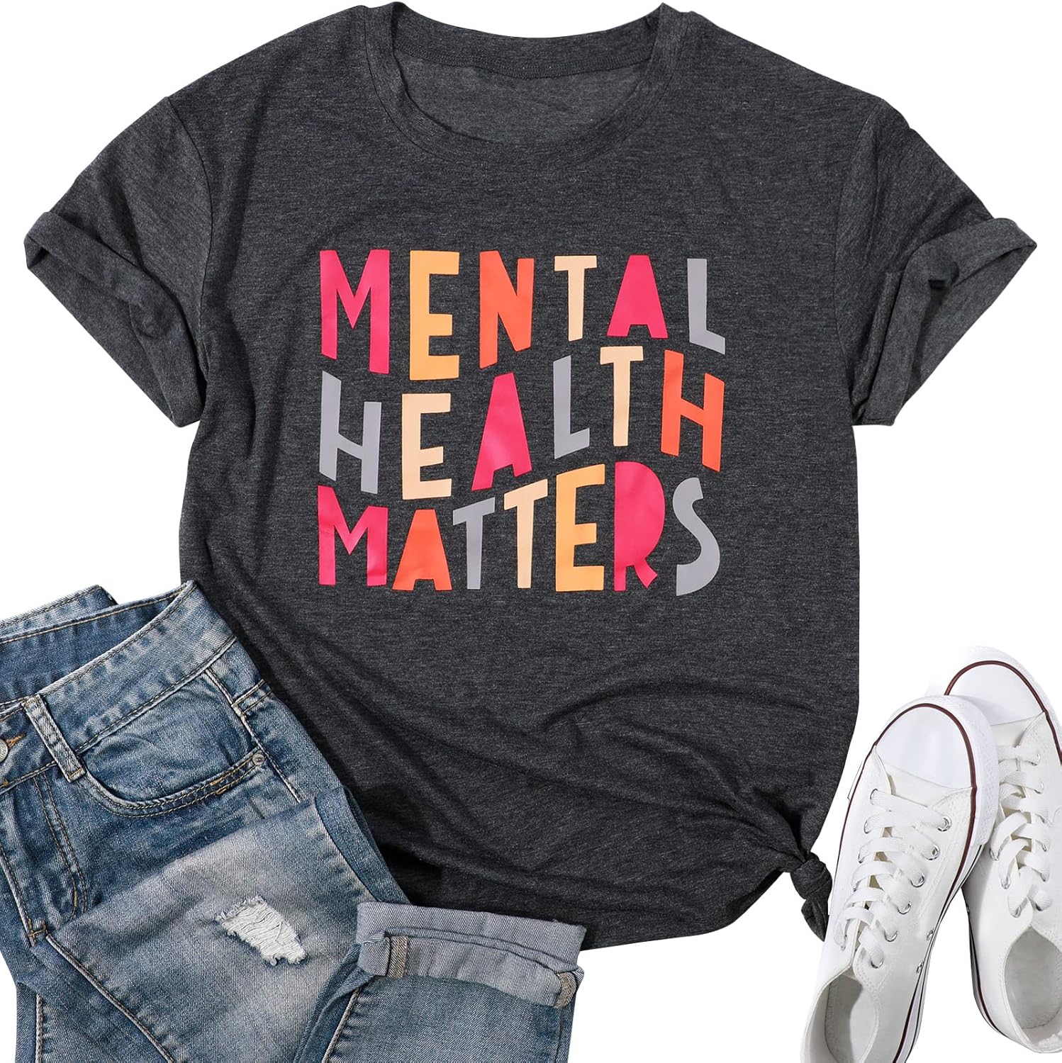 Mental Health Shirt Women Therapist Psychologist Shirts Inspirational Graphic Tees Motivational Gift Tops