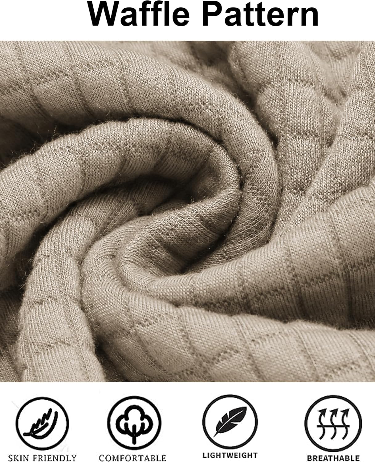 COOFANDY Mens Hooded Sweatshirt Casual Long Sleeve Drawstring Waffle Knit Pullover Hoodies - Image 6