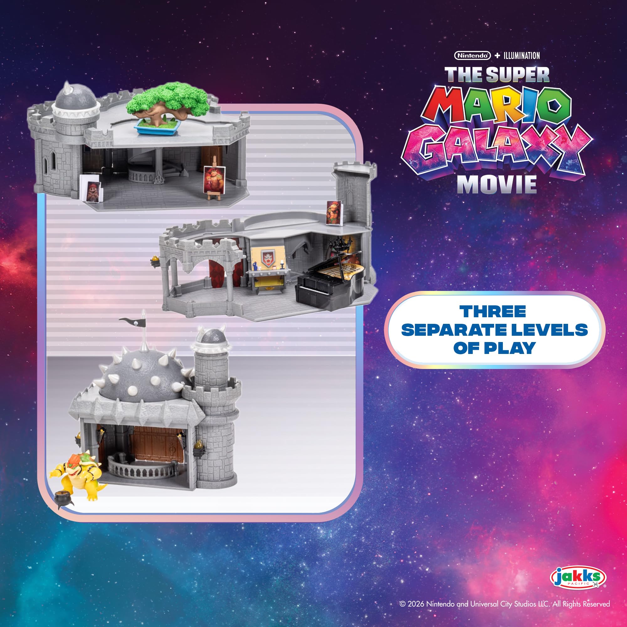 Super Mario Galaxy“-Film Bowser-Schloss-Spielset, offiziell lizenziert von Jakks Pacific, enthält eine 3,8 cm große… – Ansicht 4