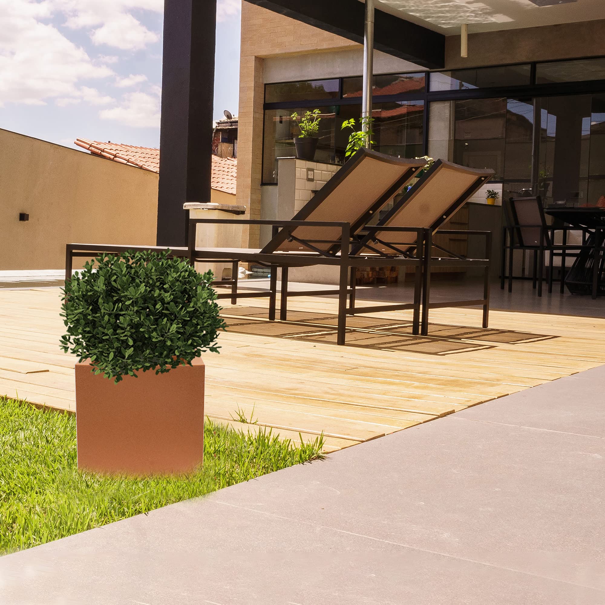 Player POLIETILENE BY ROTOMOLDO Colotto in terracotta 40x40