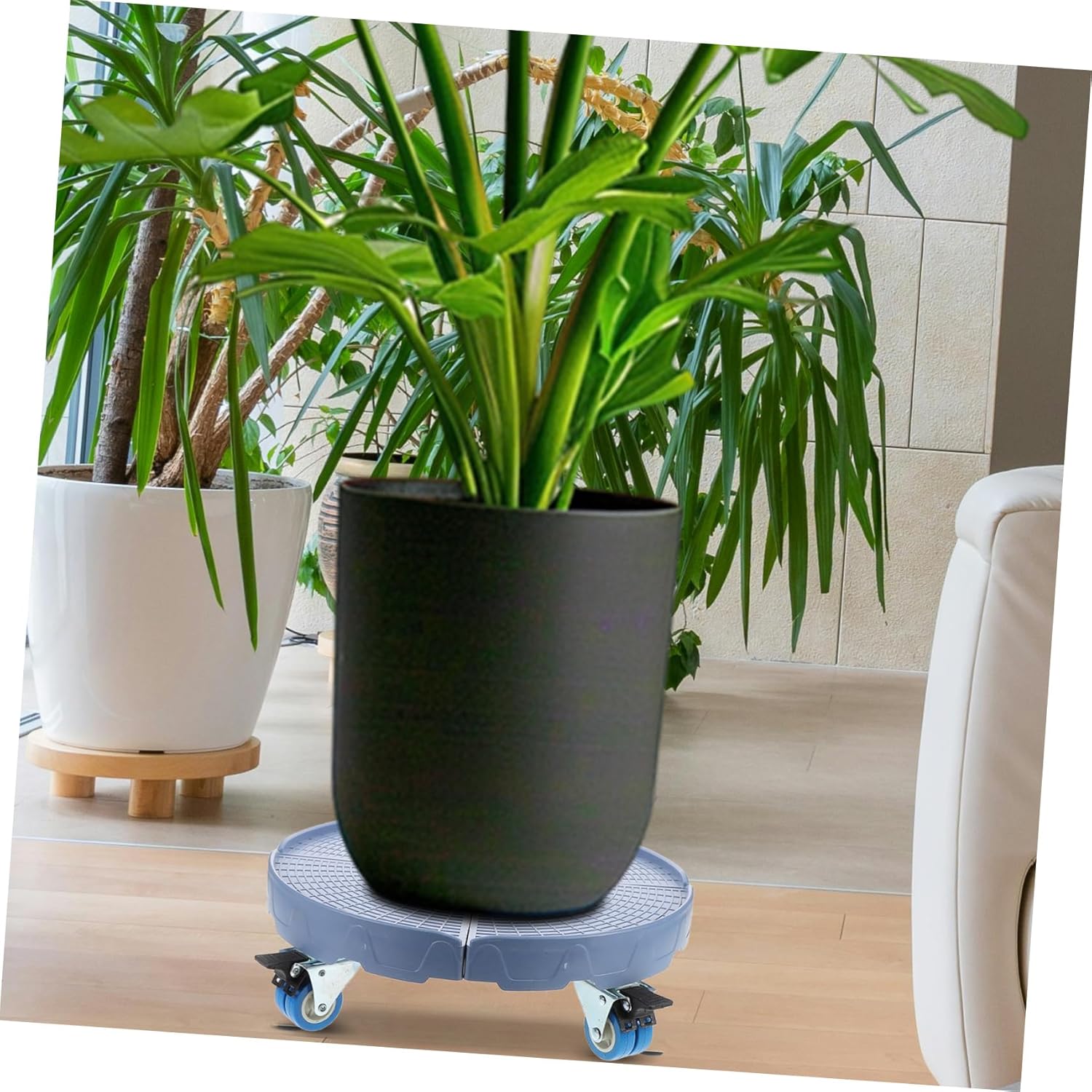 Adjustable Plant Stand Wheels for Use Rotating Planter Base Convenient for Heavy Pots Effortless Mobility Flower Mover