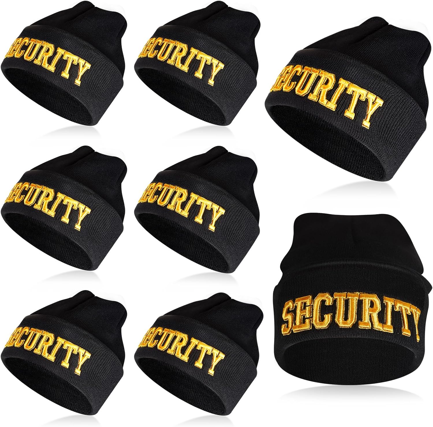 Panitay Cuffed Beanie Knitted Beanie Hat Embroidered Hat Black Winter Skull Cap for Men Women(Black, Yellow,12 Pcs)