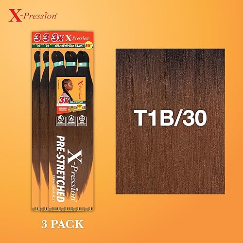 Vista 269 de Sensationnel X-Pression - Trenza sintética – Preestirada, 3 piezas de 58 pulgadas (350)