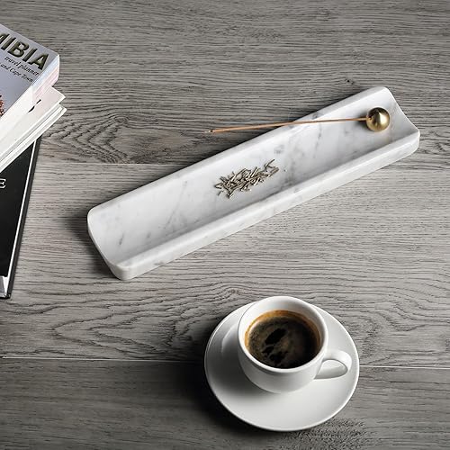 Miniatura 6 de Koville Soporte para incienso de mármol natural de Carrara italiano, soportes para incienso para palos, soporte para quemador de incienso, ideal