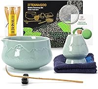 Vista 1 de TEANAGOO 7 Pcs Matcha Whisk Set Blue, Ceramic Matcha Set, Matcha Kit for Ceremony, Matcha Tea Set for Making Breakfast/Latte, Tradition Whisk Set