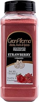 GranAromaStrawberry Fruit Powder, Juicy, Zesty, Perfect for Smoothies, Baking, Desserts, and Beverages (16 Ounce)